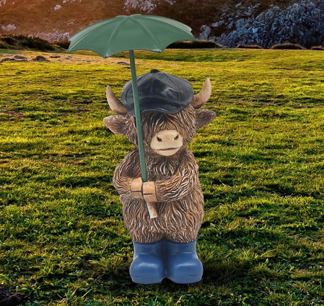 Rainy Day Highland Cow Ornament