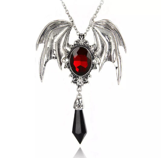 Gothic Vampire Red Teardrop Necklace