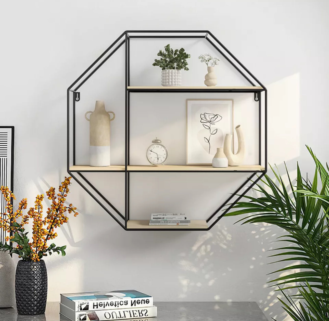 Octagon Floating Shelving Unit