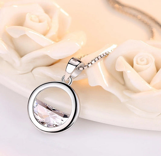 Silver Half Moon Lake Water Necklace