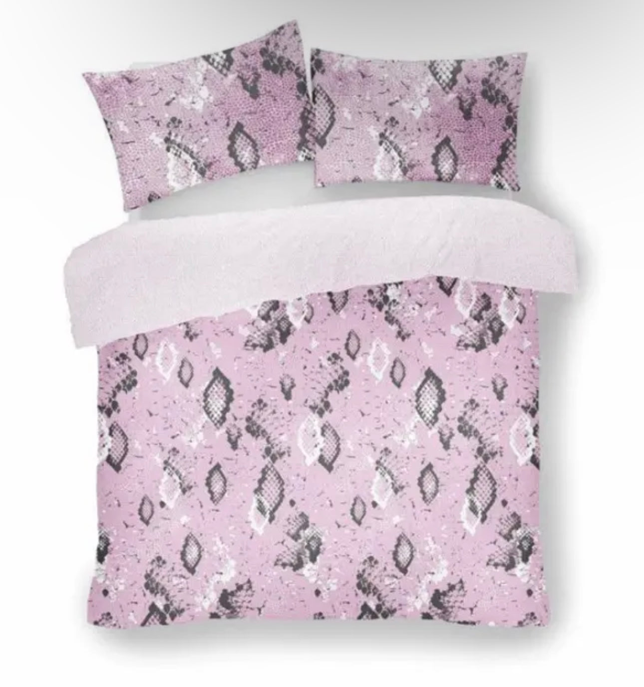 Pink Snake Skin Duvet Set Single