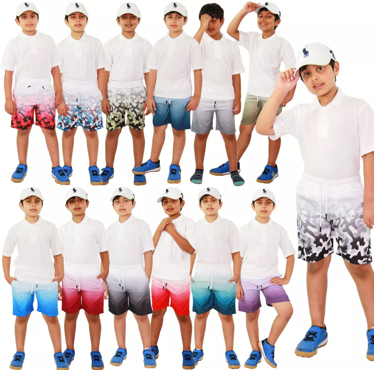 Boys Gradient Colour Two Tone Shorts