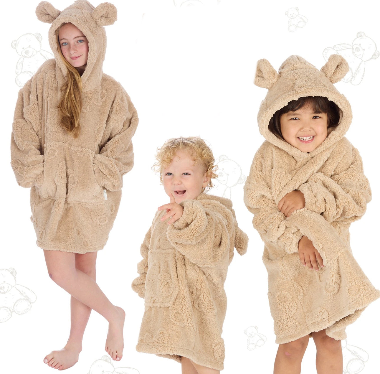 Children’s Teddy Hooded Blanket