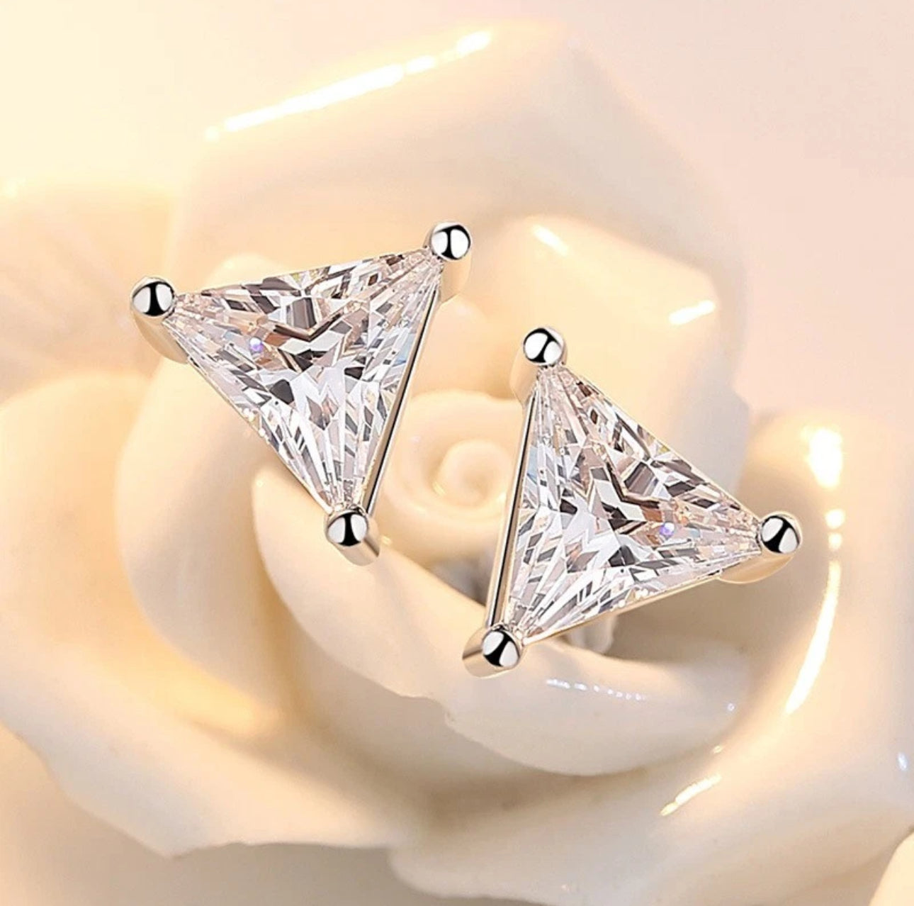 Crystal Triangle Earrings