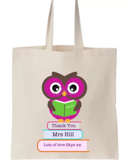 Personalised Teacher Tote Bags
