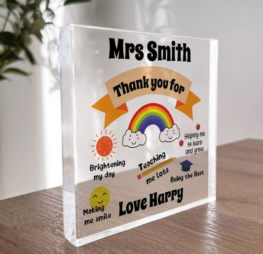 Personalised Teacher Acrylic Plaque