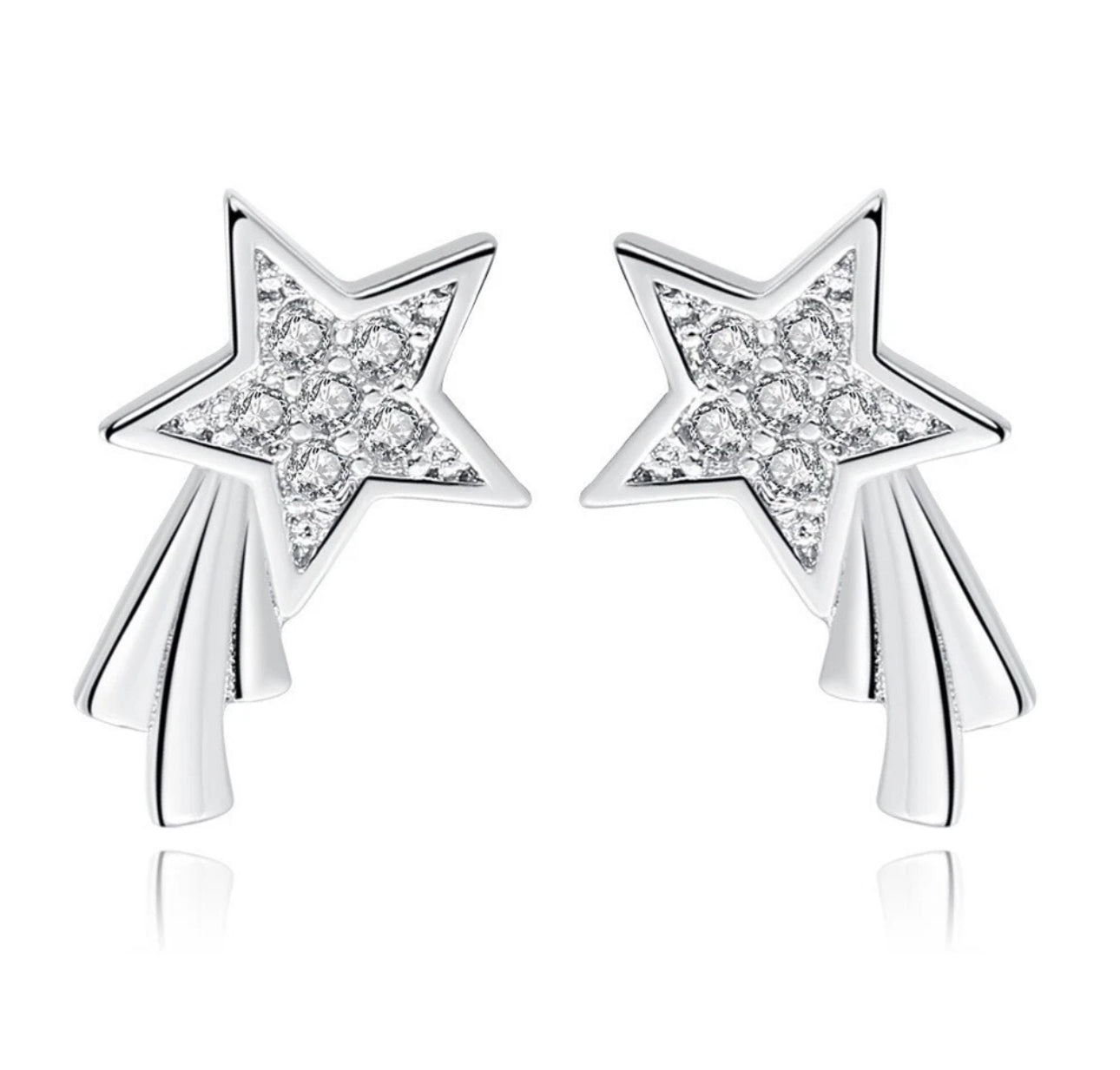 Silver Shooting Stars Earrings