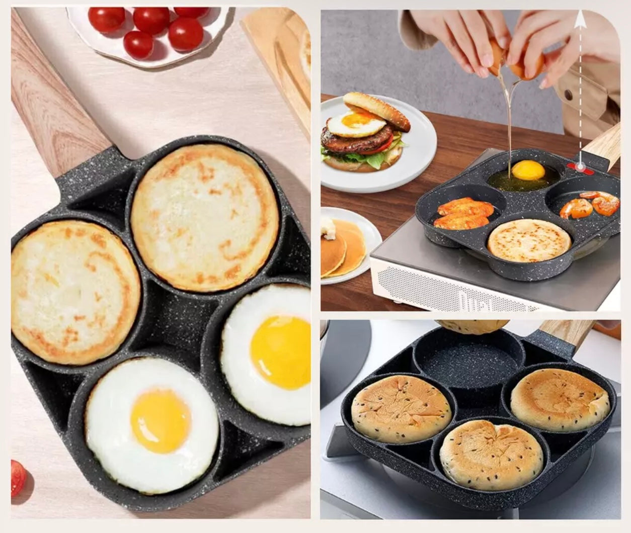 4 Hole Frying Pan