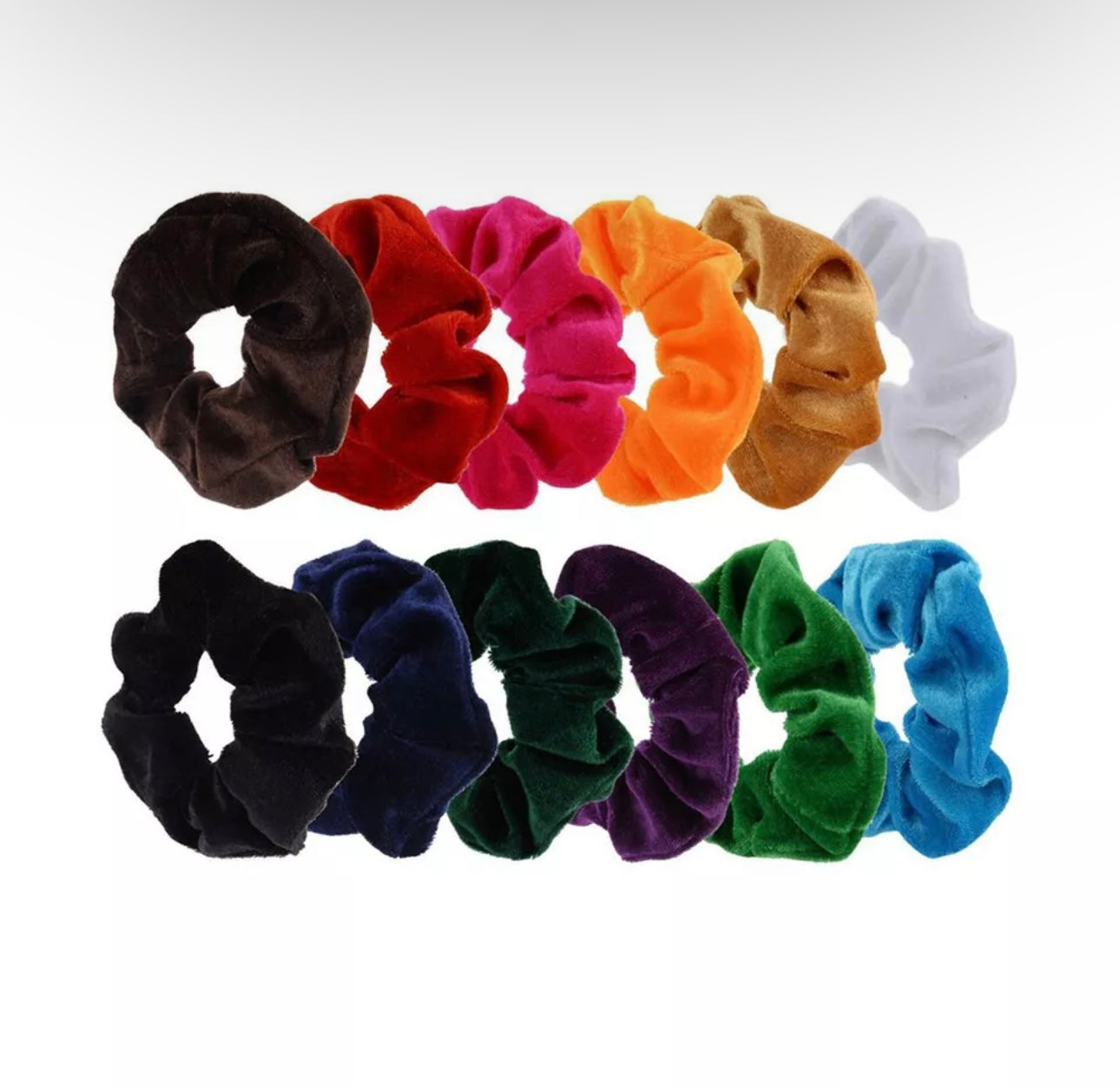 12pk Velvet Hair Scrunchies