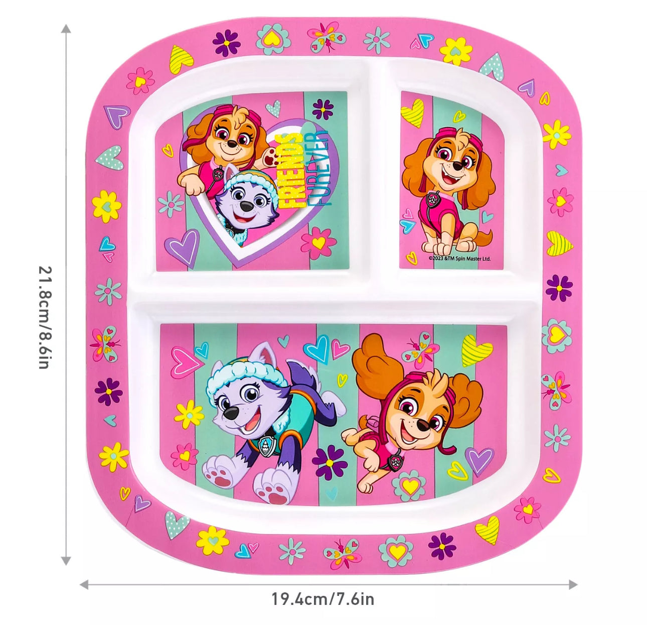 Girl Puppy Heroes  Sectioned Plate