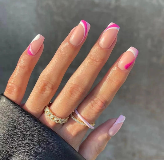 Pink Tip Press On Nails