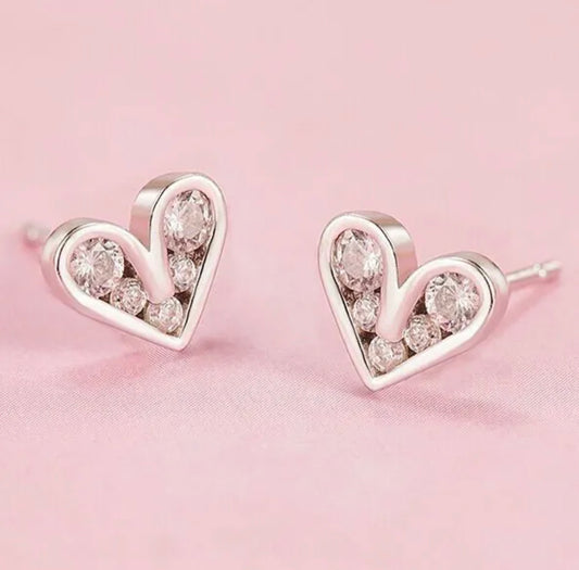 Crystal Heart Studs