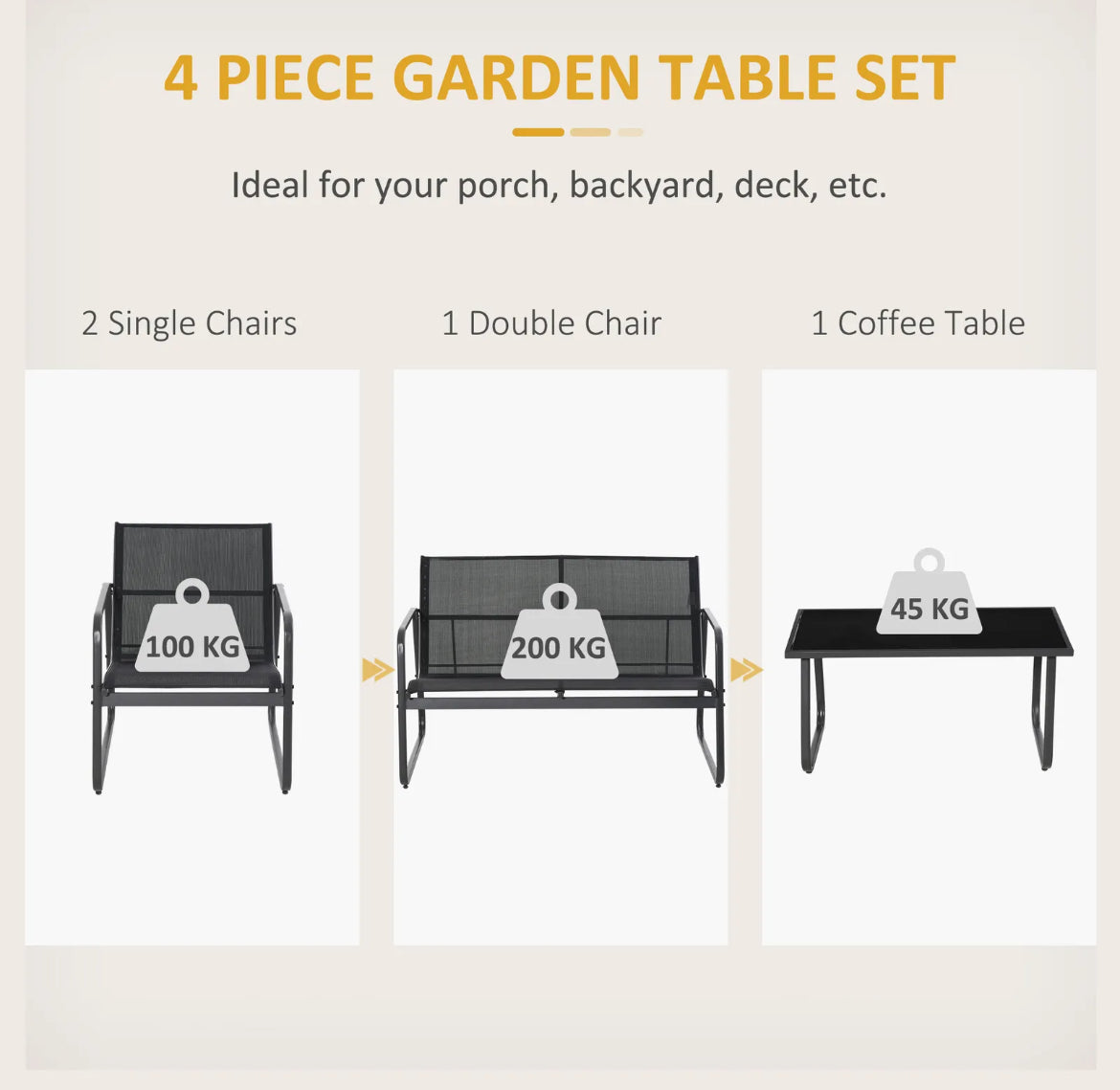 4 Piece Garden Furniture Set