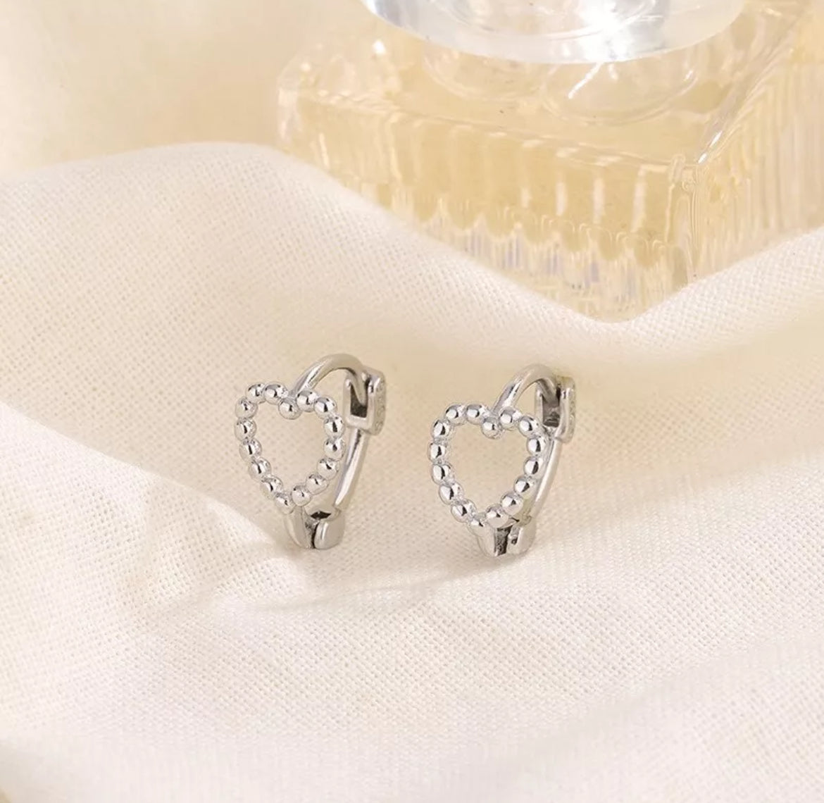 Heart Huggie Hoop Earrings