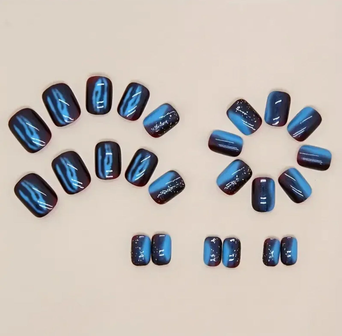 Blue Gradient Ombré Press On Nails