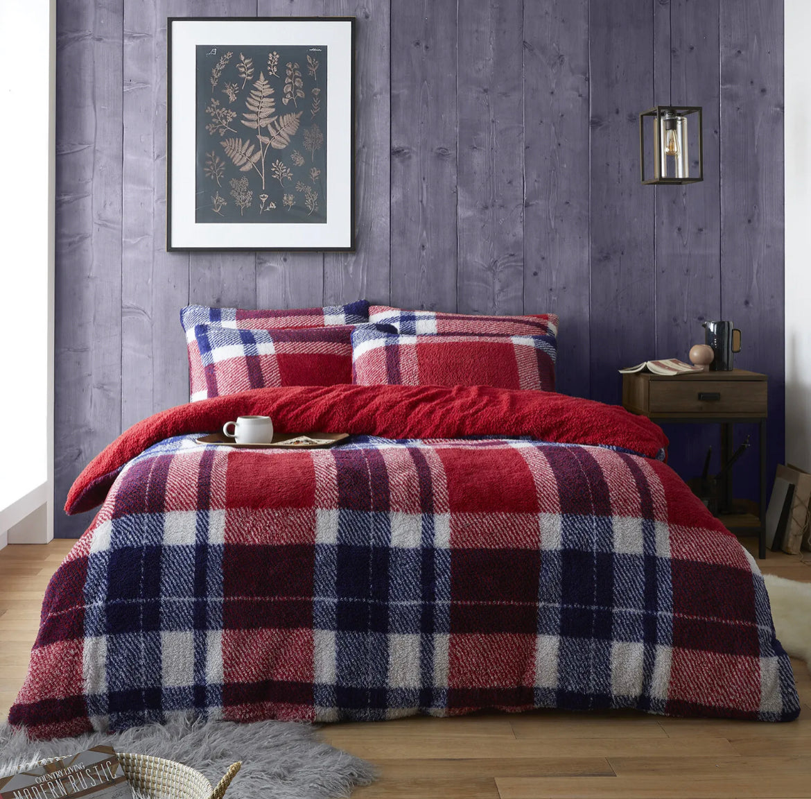 Teddy Fleece Checked Bedding Sets