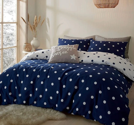 Brushed Cotton Polka Dot Bedding Set