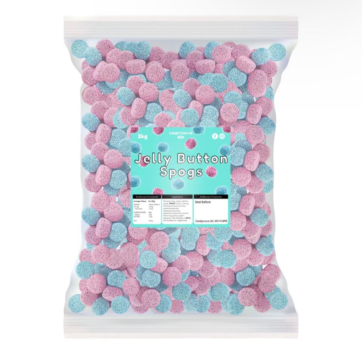 2kg Pink & Blue Jelly Buttons
