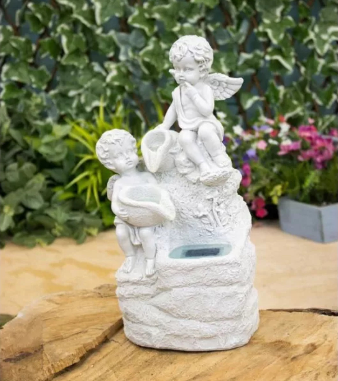 Solar Cherub Fountain Ornament