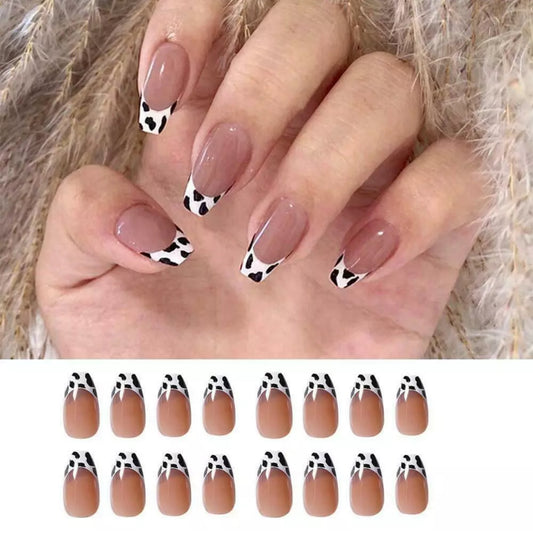 Cow Print Tip Press On Nails