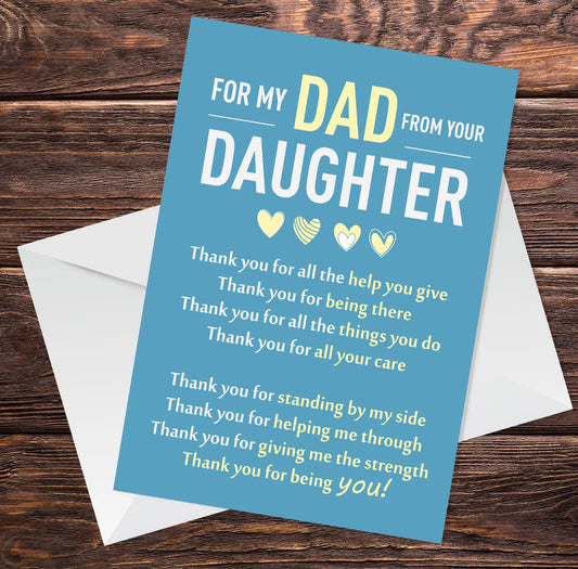 Dad From Your Daughter Card