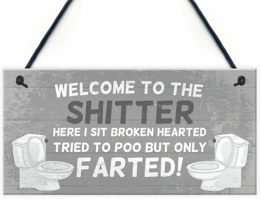 Novelty Toilet Bathroom Plaque