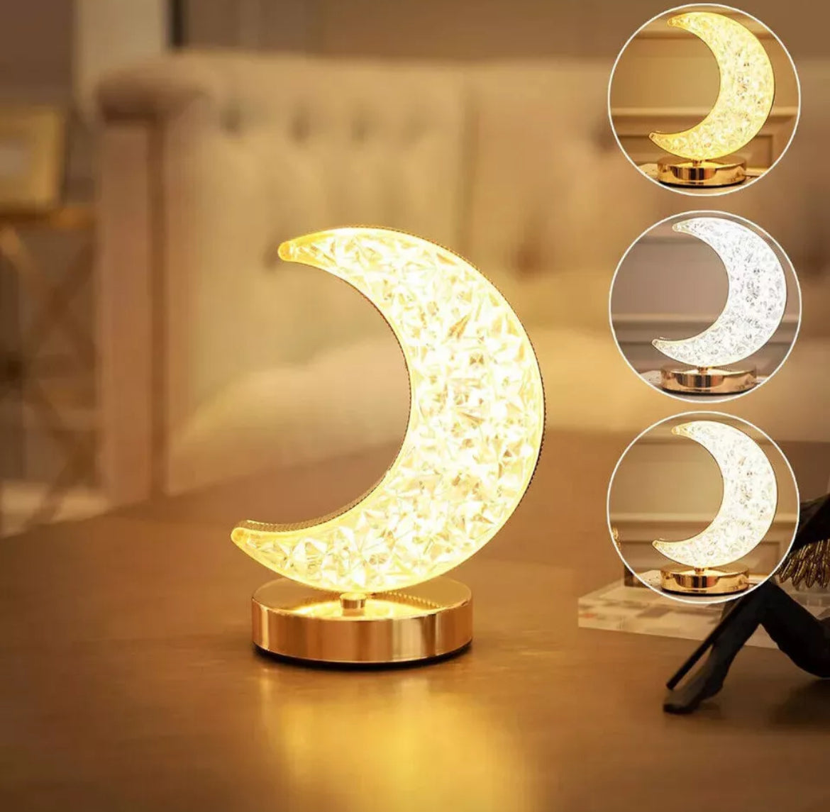 Crystal LED Moon Night Light