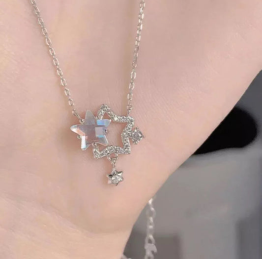 Crystal Double Star Necklace