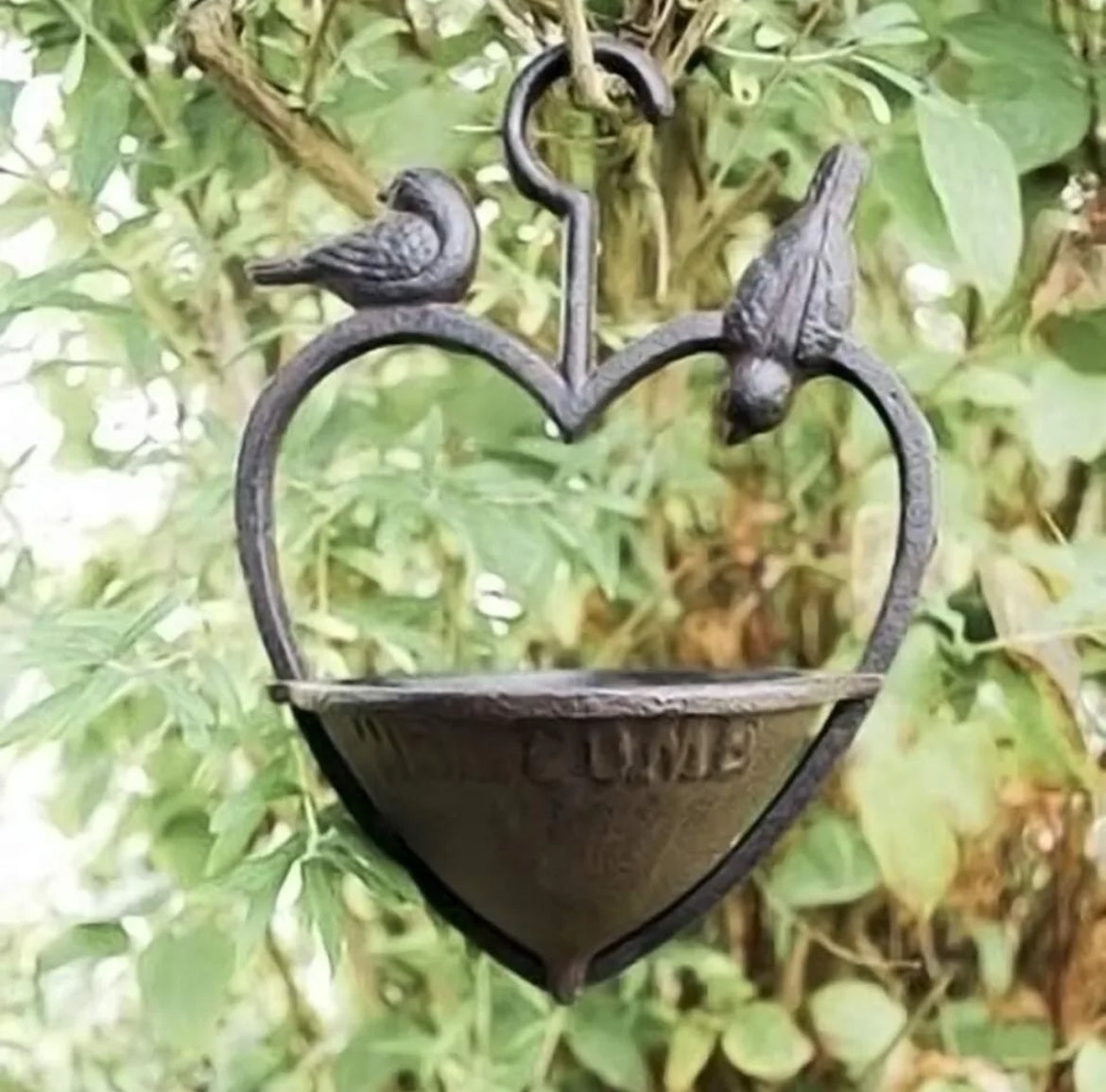 Cast Iron Heart Bird Feeder