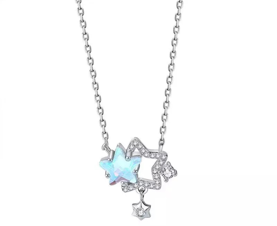 Crystal Double Star Necklace