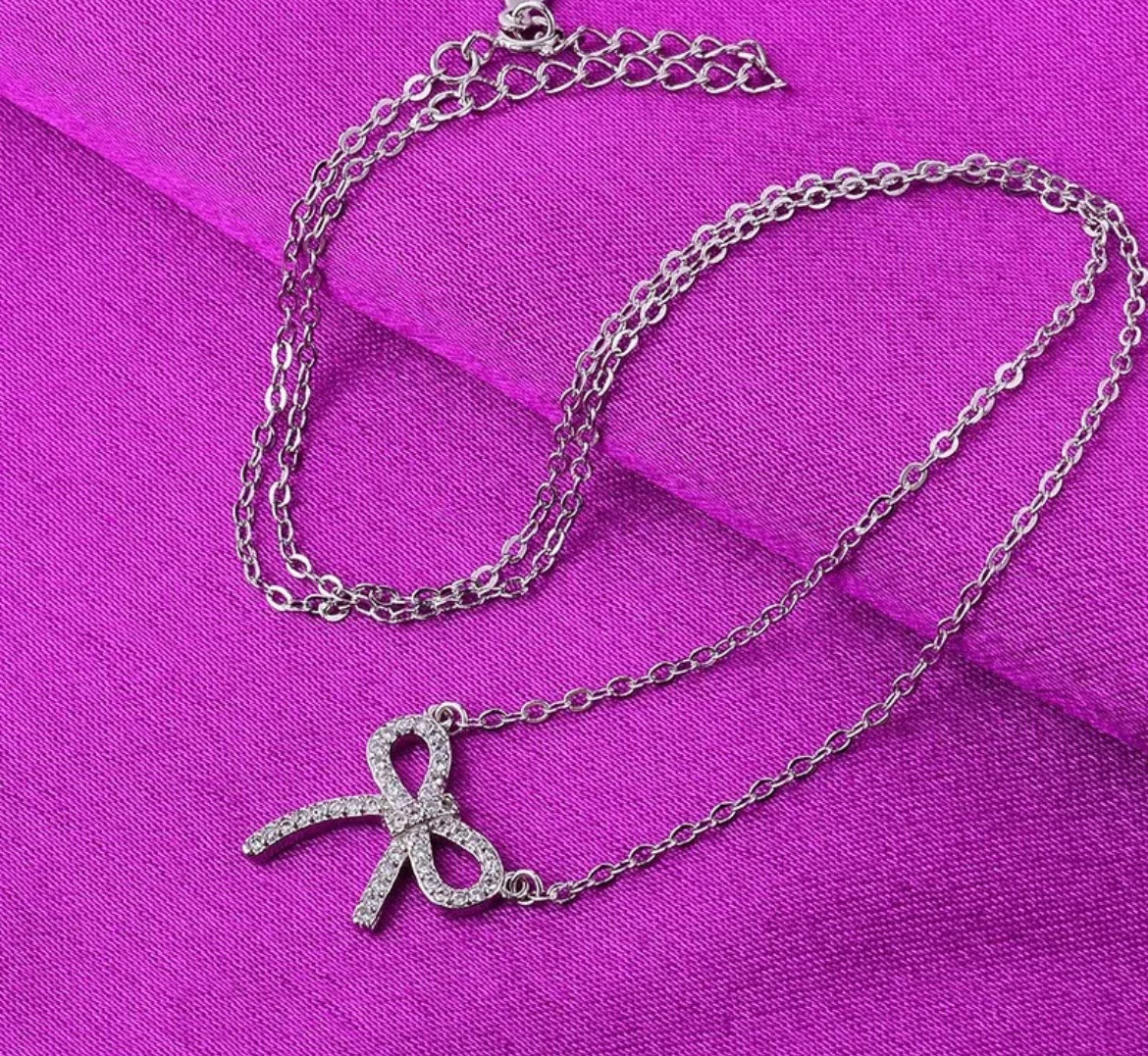 925 Sterling Silver Bow Necklace
