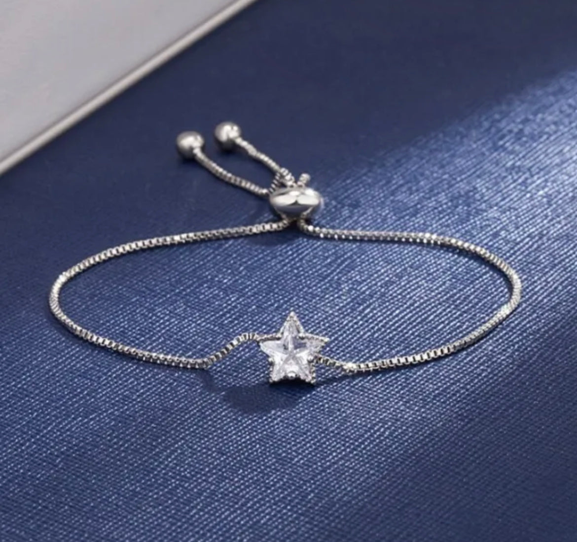 924 Sterling Silver Crystal Star Bracelet