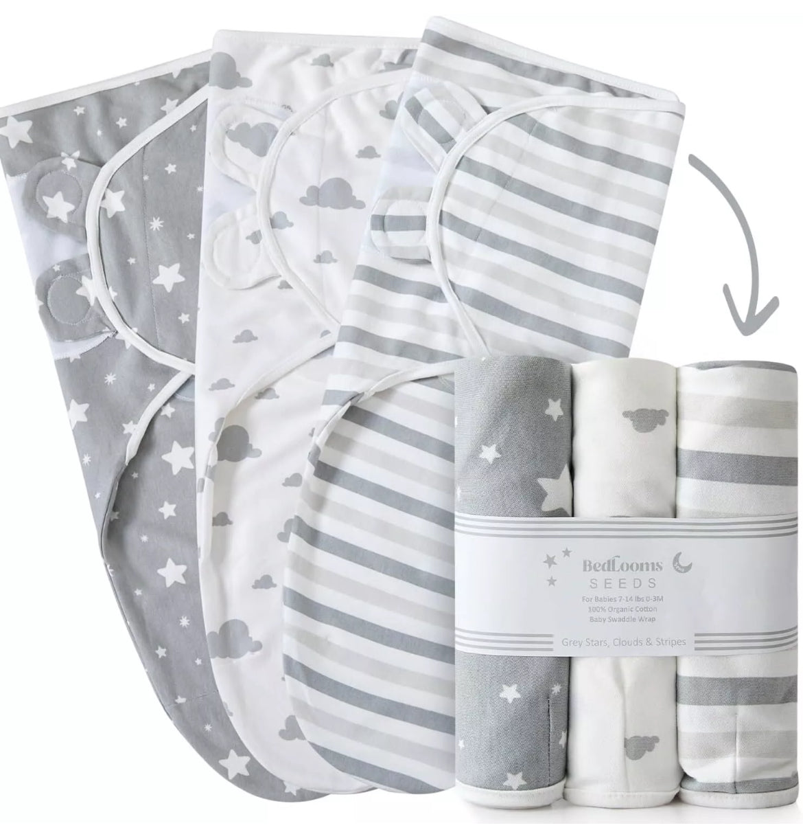 Pack Of 3 Swaddle Wraps