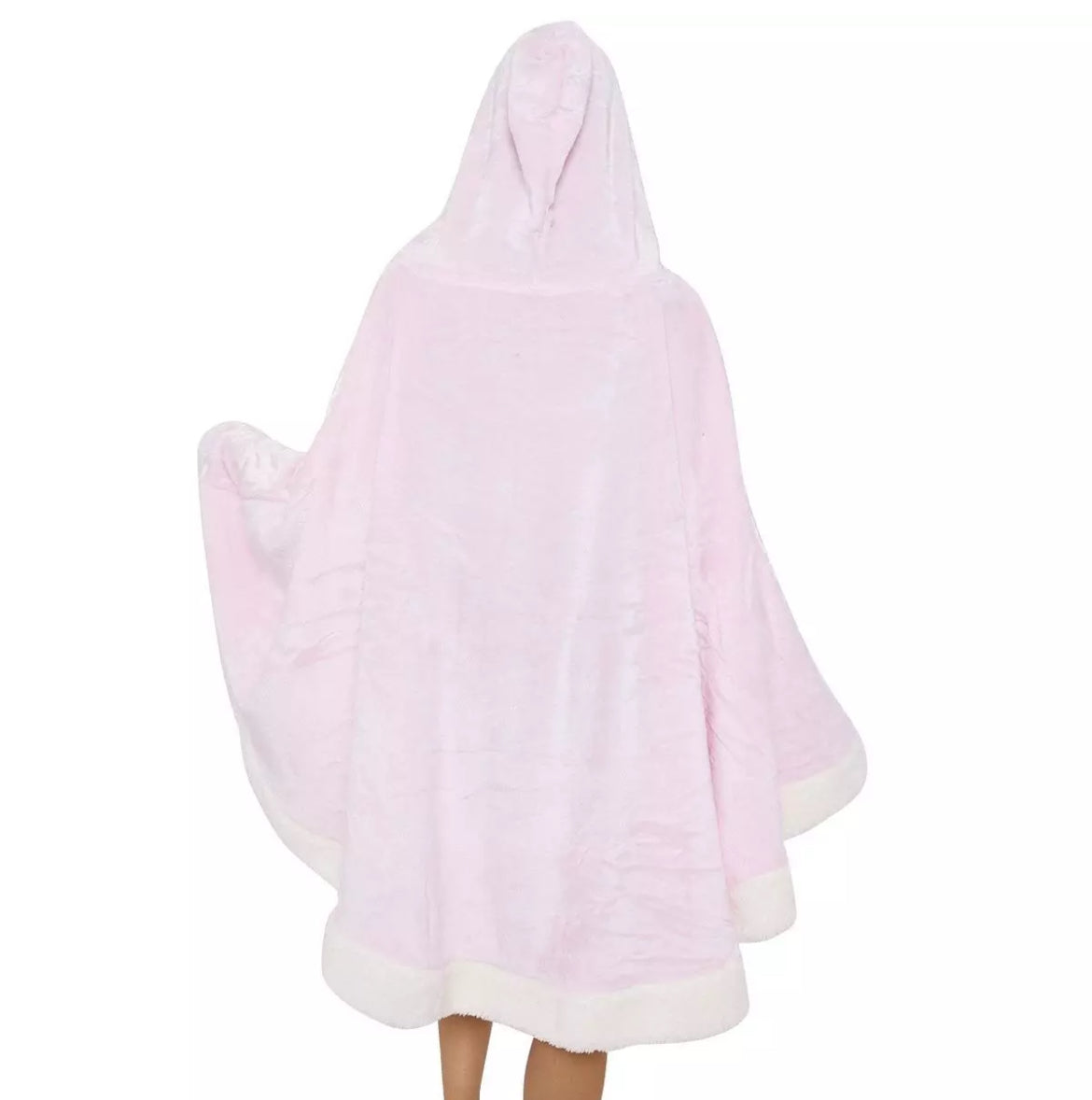 Oversized Fleece Poncho Hooded Blanket