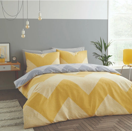 Yellow/Grey Reversible Bedding Set