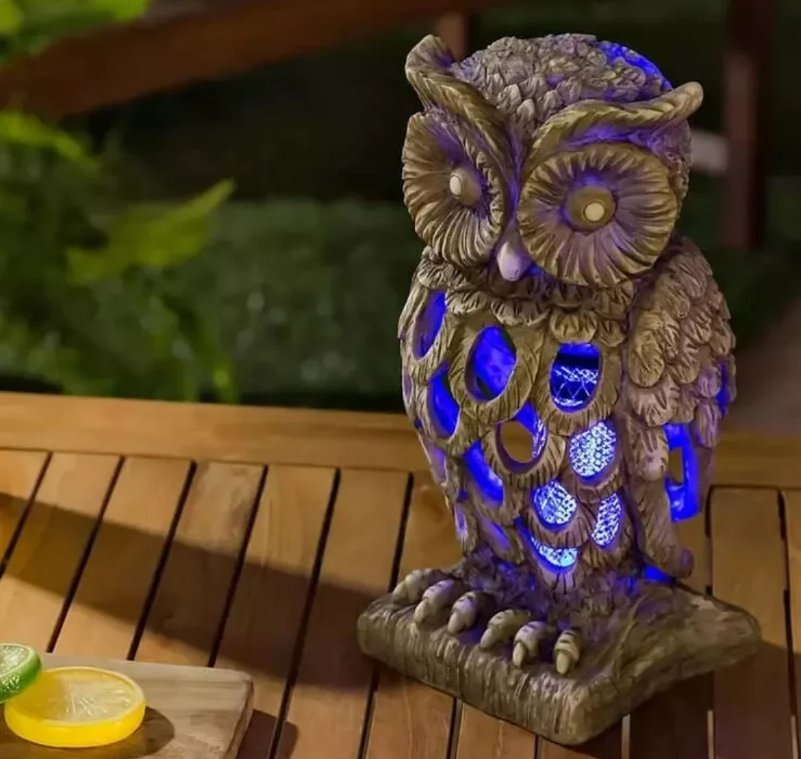 Owl Bug Zapper Garden Ornament