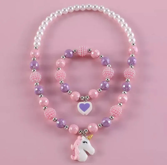 Children’s Unicorn Necklace & Bracelet Set