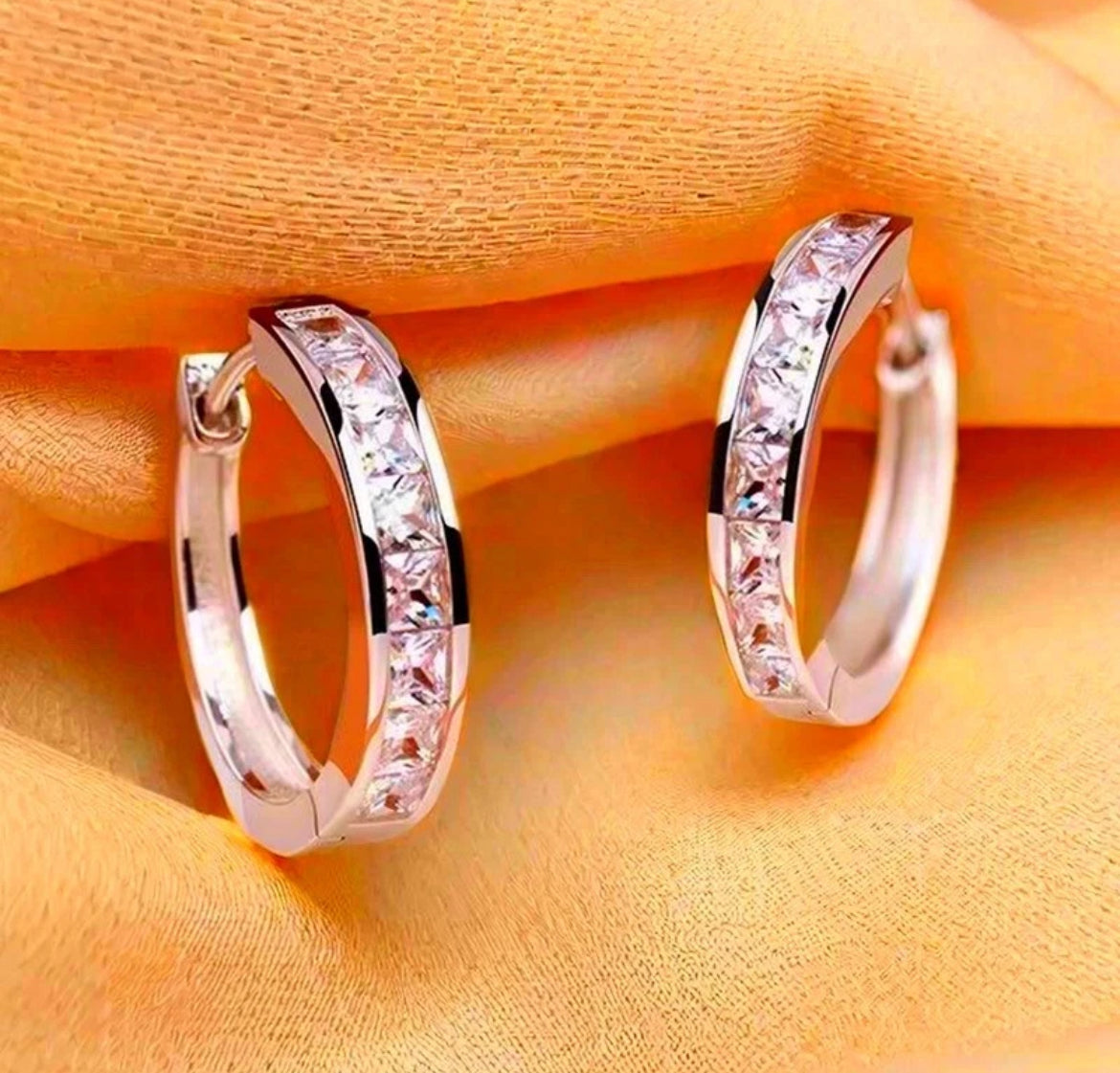 Crystal Huggie Hoop Earrings