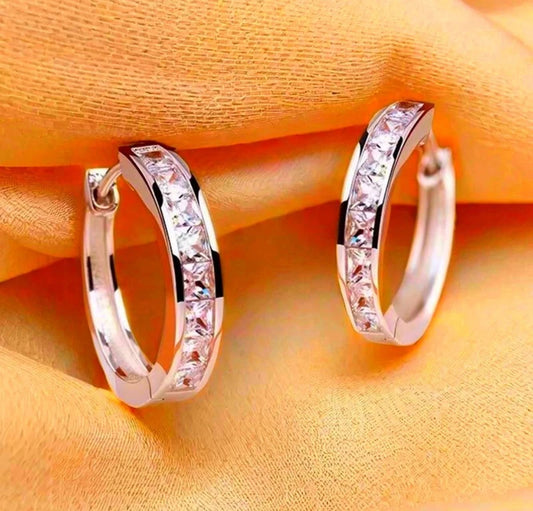 Crystal Huggie Hoop Earrings