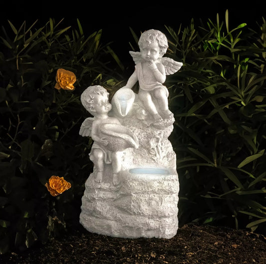 Solar Cherub Fountain Ornament