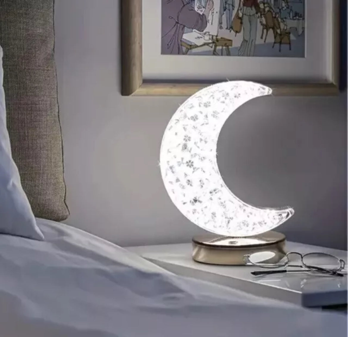 Crystal LED Moon Night Light