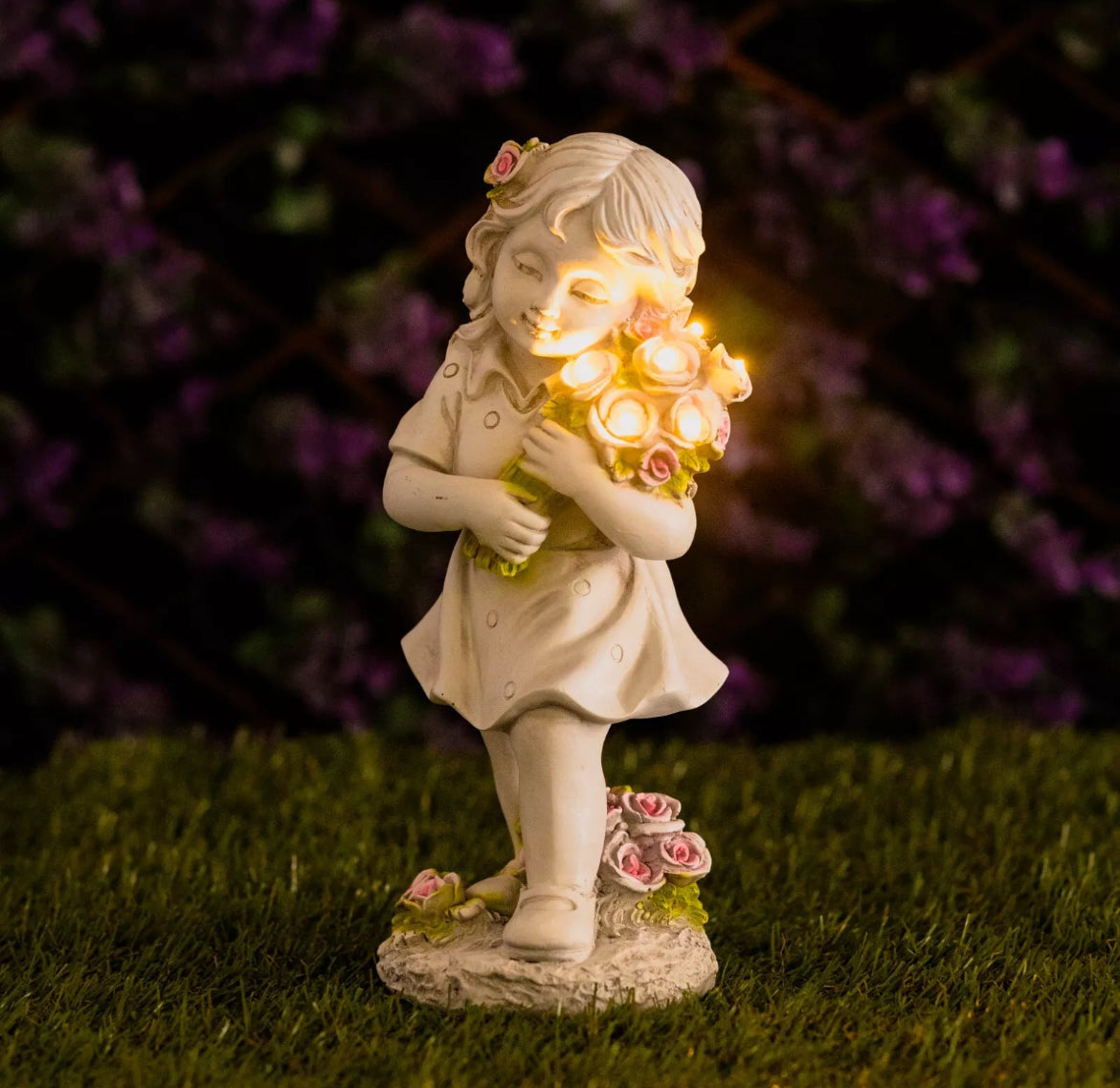 Solar Girl Holding Flowers