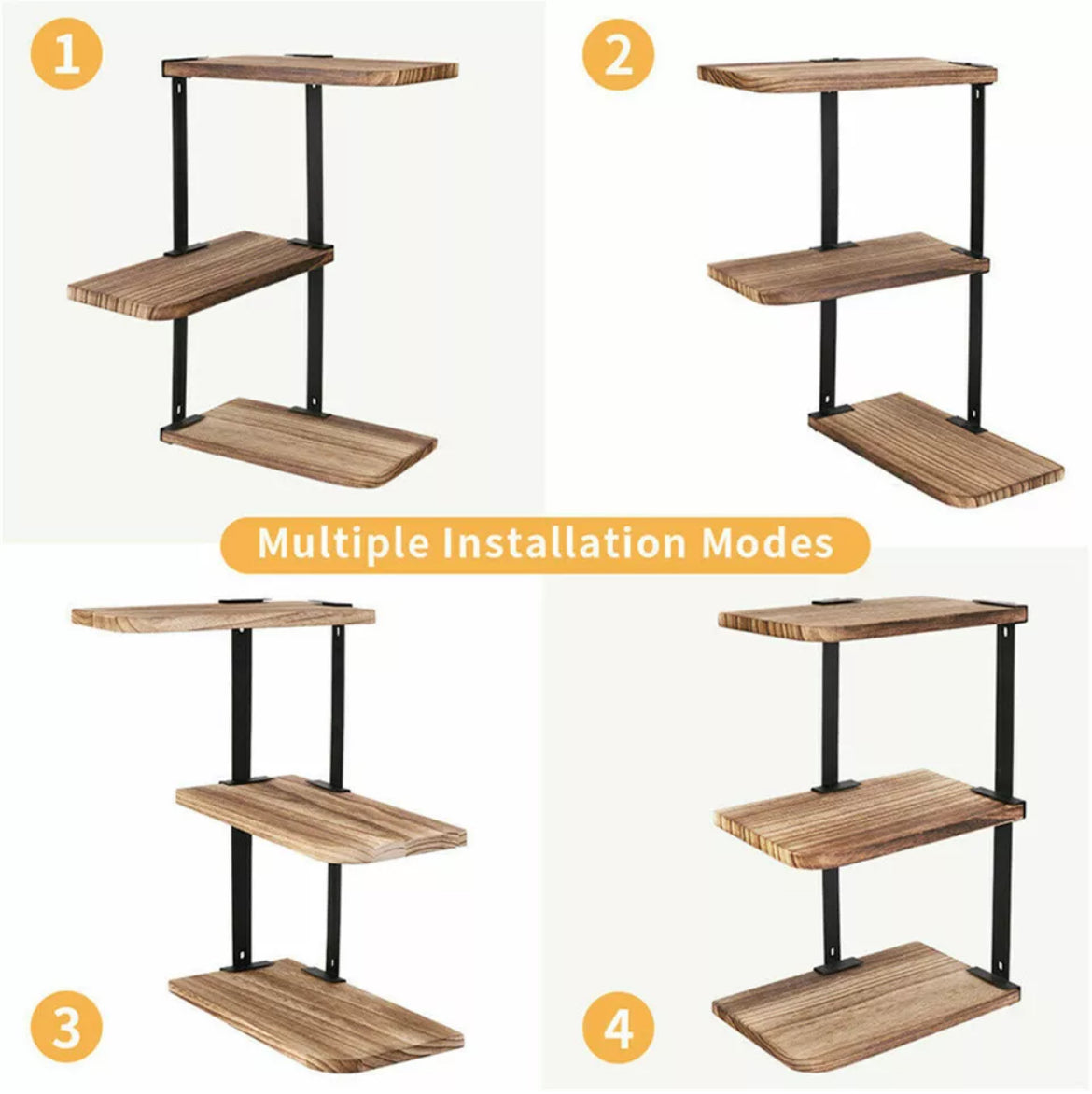 3 Tier Floating Corner Shelf