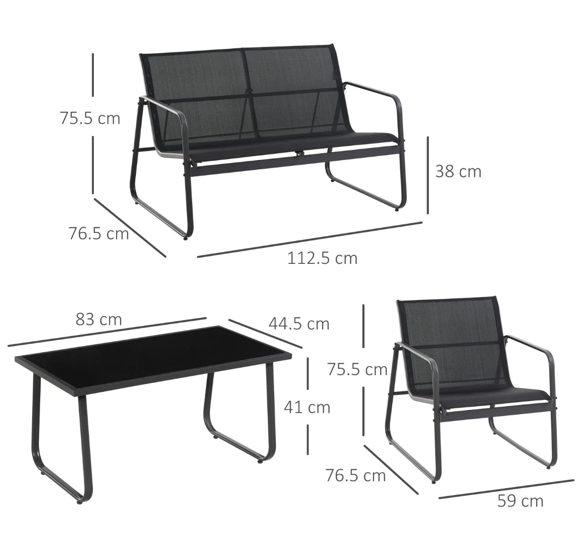 4 Piece Garden Furniture Set