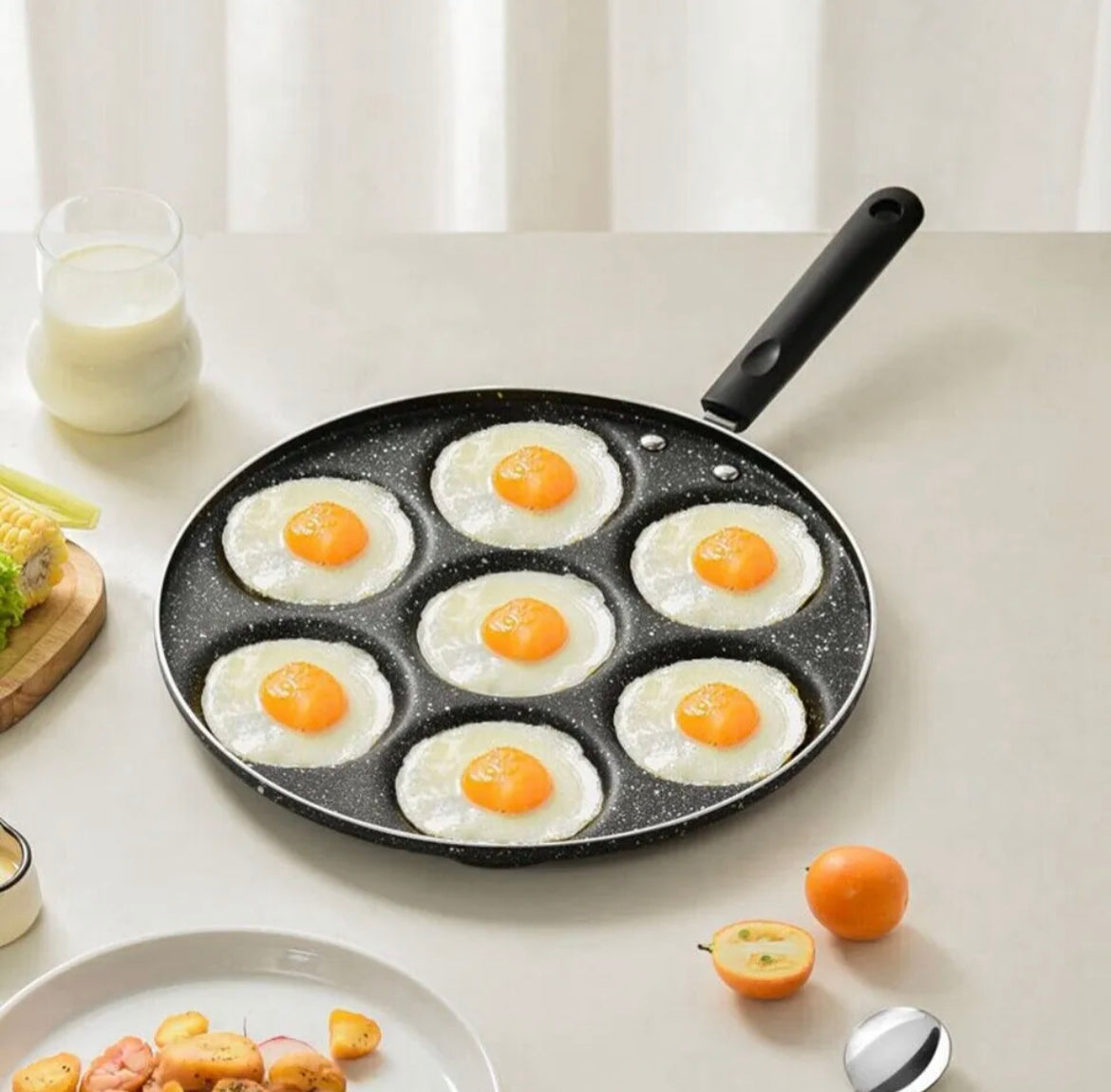 7 Hole Non Stick Frying Pan