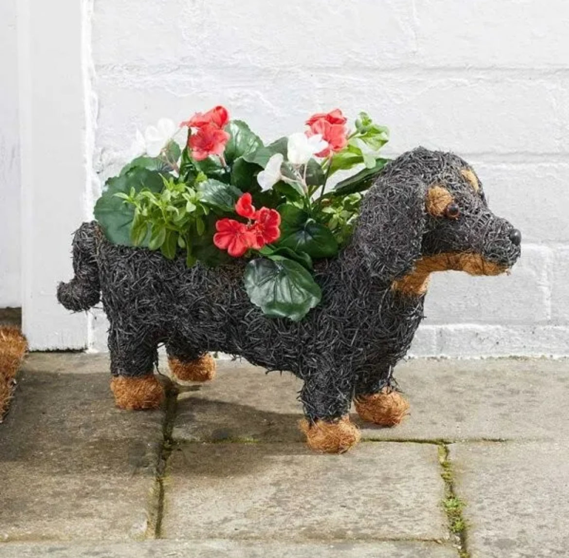 Dachshund Rattan Planter