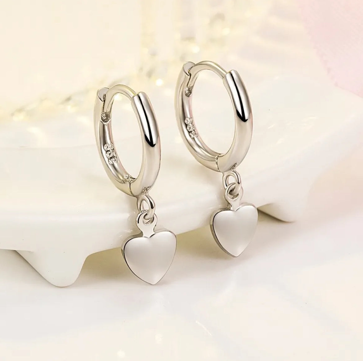 Huggie Heart Hoop Earrings