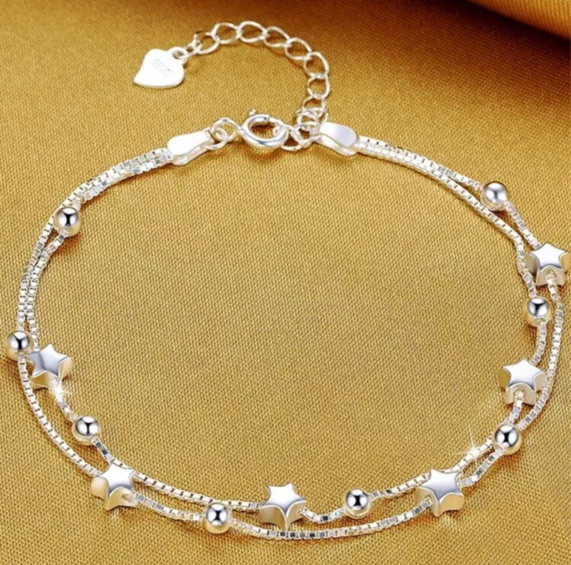 Linked Bead & Star Bracelet