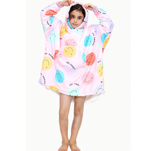 Children’s Be Happy Oversized Hooded Blanket