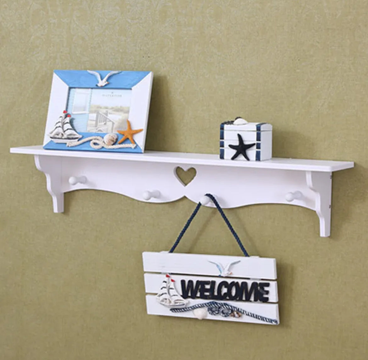 Wall Shelf With Hooks